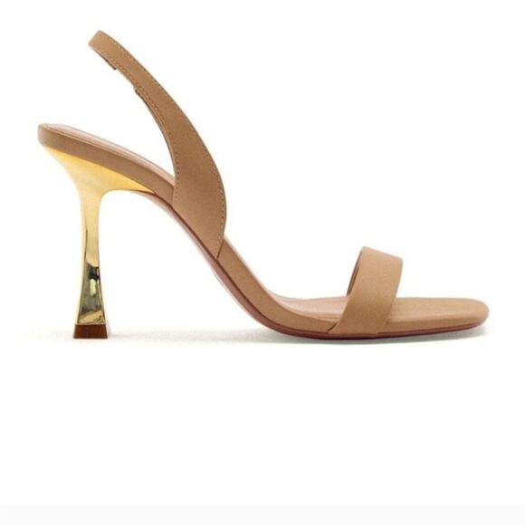Zara Strappy Sandals In Tan Size 10 - Picture 12 of 12